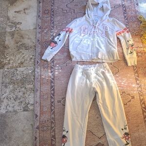 GAP Kids White Minnie Mouse Tracksuit